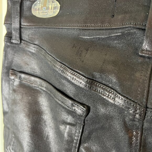 J Brand 31 NWOT Maria Black Coated Waxy Faux Leatherette Look Denim POSH51 - Picture 12 of 14